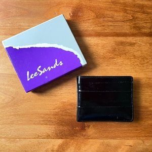 NIB Lee Sands Genuine Eel Skin Bifold Wallet - Black